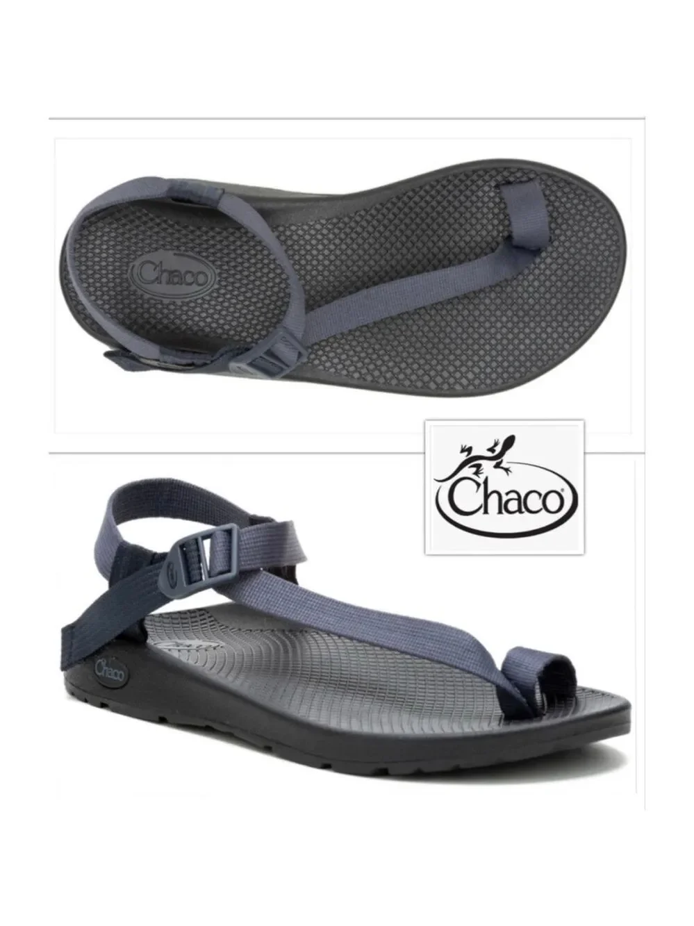 Chaco Men's 10 Gorpcore Bodhi Sandals Outdoor Hiking Waterproof Blue Strap shoes